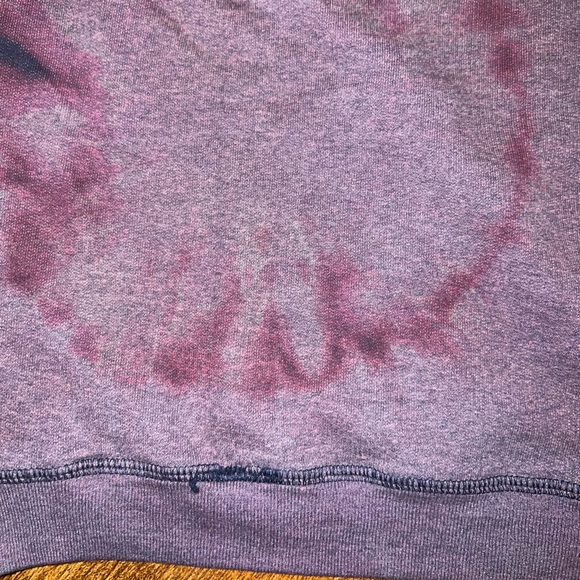 Vintage Hanes Sunburst Tie-Dye Purple Gray Long Sleeve Pullover Sweater Size L - Picture 9 of 14